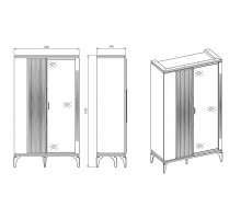 Двухдверная витрина для посуды Лоретто (Loretto) LORET-13