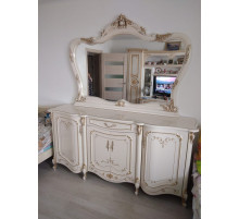 Комод для посуды с зеркалом Элиза (беж)