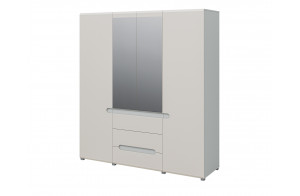 Четырехстворчатый шкаф для одежды и белья с зеркалом в спальню Леонардо МН-026-09-С1