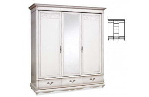 Шкаф для одежды Оскар ММ-216-01/03 (белая эмаль+пт)