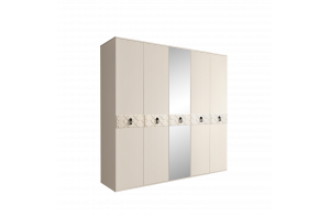 Пятистворчатый шкаф для одежды с зеркалами Богемия Фарфале (Bogemia Farfalle) БМШ1/5 (Fа)