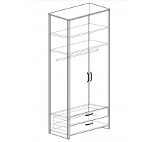 Двухдверный шкаф для одежды Гранж 981