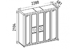 Шкаф платяной 5-ти дверный Мистраль (Mistral) MIST-33