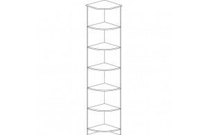 Стеллаж угловой Инна 618 светлый